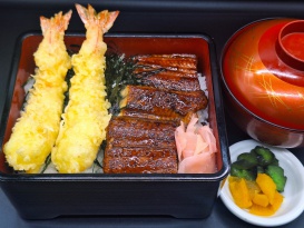 海老天うな重