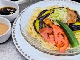 豚肉と揚げ茄子冷麺