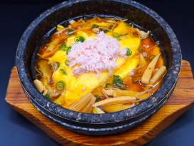 紅ズワイガニの石焼天津飯